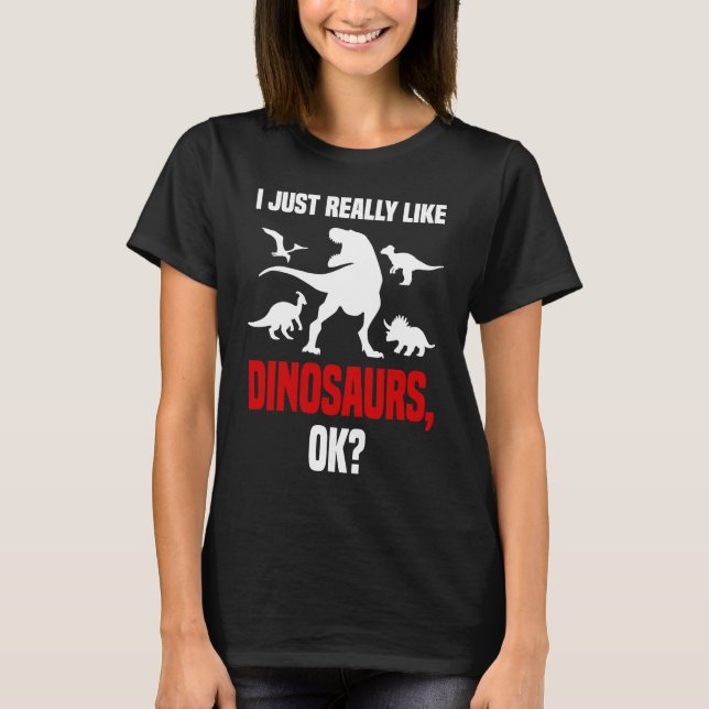 Dinosaur  I Love Dinosaurs Roaring Rex Dino T-Shirt (Vorderseite)