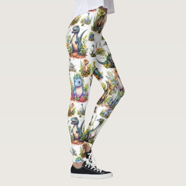 Dinosaur Illustration Leggings (Rechts)