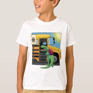 Dinosaur im Schulbus T-Shirt Design