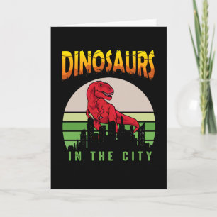Dinosaur in der Stadt   Dinosaur Design Karte