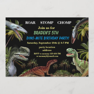 Dinosaur invitation anniversaire