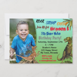 Dinosaur invitation anniversaire