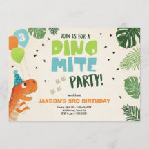 Dinosaur invitation anniversaire Dino mite T-Rex f
