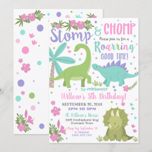 Dinosaur Invitation Anniversaire Fille Dinosaure R
