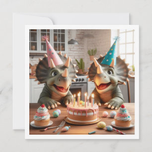 Dinosaur invitation anniversaire, soirée tricerato