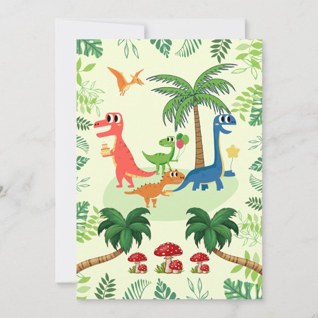 Dinosaur Invitation Anniversaire T REX Carte Anniv (Dos)