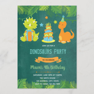 Dinosaur invitation d'anniversaire