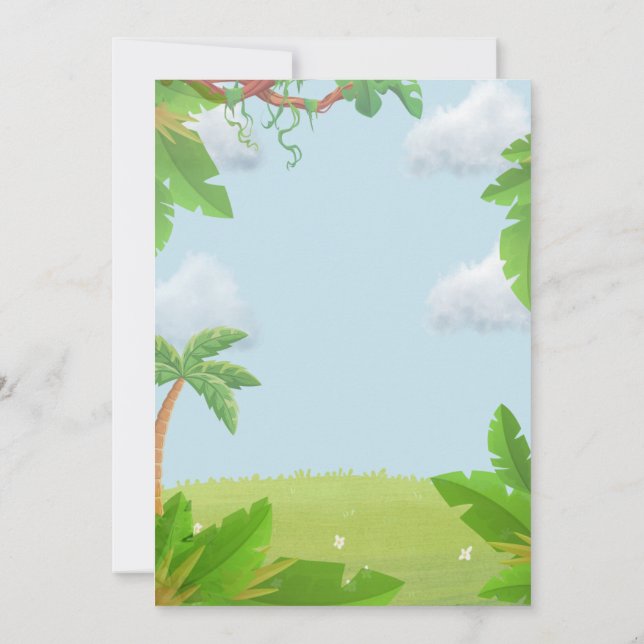 Dinosaur Invitation pour le deuxième anniversaire (Dos)