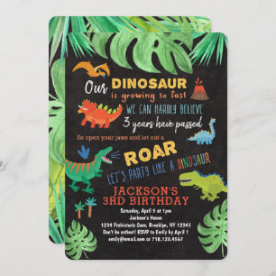 Dinosaur Invitations Anniversaire Roar Dinosaur