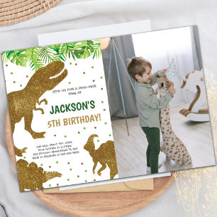 Dinosaur Invitations d'anniversaire avec photo
