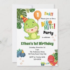Dinosaur Invitations d'anniversaire garçon 1er mig