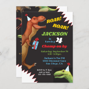 Dinosaur Invitations de fête d'anniversaire