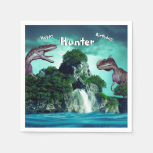 Dinosaur Island Happy Birthday Party Serviette
