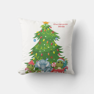 Dinosaur Jeter oreiller de Noël personnalisable