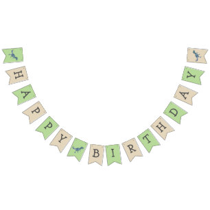 Dinosaur Joyeux Anniversaire Trex Bunting drapeaux