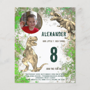 Dinosaur Jungen Geburtstagsfeier Foto Budget Flyer