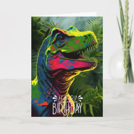Dinosaur Jungle Happy Birthday Kinder Niedliche Ka Karte