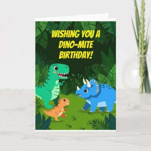 Dinosaur Jungle Happy Geburtstag geklappt Karte