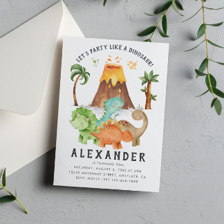 Dinosaur Jurassic Geburtstagsparty Einladung