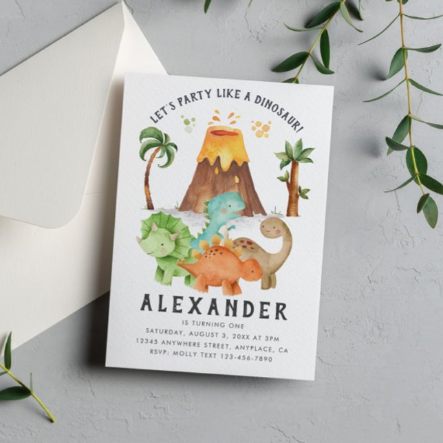 Dinosaur Jurassic Geburtstagsparty Einladung (Von Creator hochgeladen)