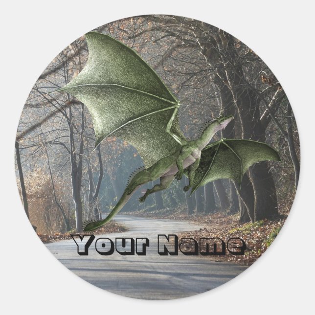Dinosaur Jurassic Park Name Beautiful Runder Aufkleber (Vorderseite)