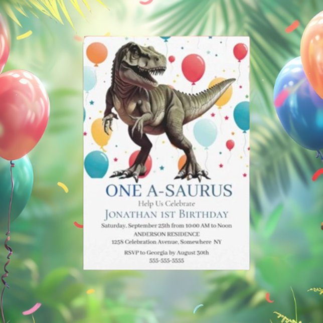Dinosaur Jurassic World Einladung ( Get ready for a dino-mite celebration! )