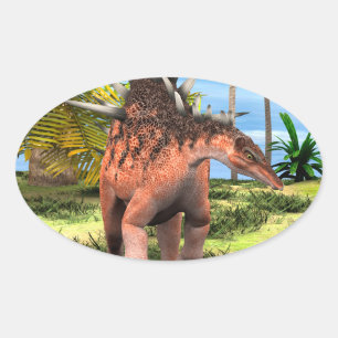 Dinosaur Kentrosaurus Ovaler Aufkleber