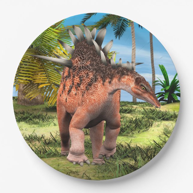 Dinosaur Kentrosaurus Pappteller (Vorderseite)