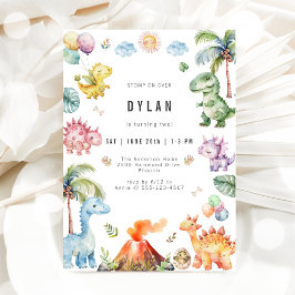 Dinosaur Kids Birthday Party Invitation Einladung