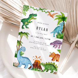 Dinosaur Kids Birthday Party Invitation Einladung