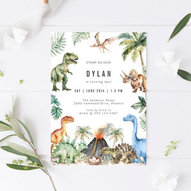 Dinosaur Kids Birthday Party Invitation Einladung (Von Creator hochgeladen)