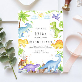 Dinosaur Kids Birthday Party Invitation Einladung