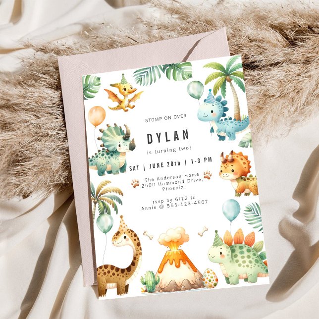 Dinosaur Kids Birthday Party Invitation Einladung (Von Creator hochgeladen)