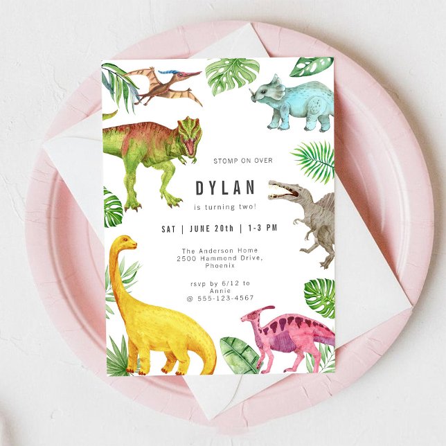 Dinosaur Kids Birthday Party Invitation Einladung (Von Creator hochgeladen)