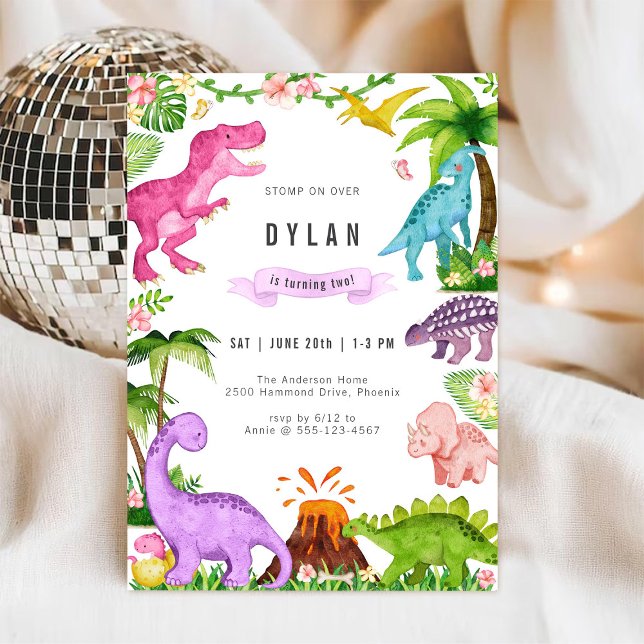 Dinosaur Kids Birthday Party Invitation Einladung (Von Creator hochgeladen)