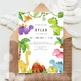 Dinosaur Kids Birthday Party Invitation Einladung