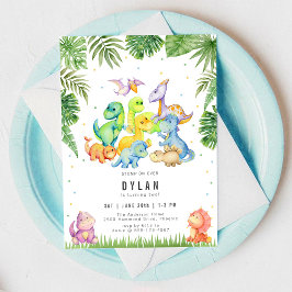 Dinosaur Kids Birthday Party Invitation Einladung