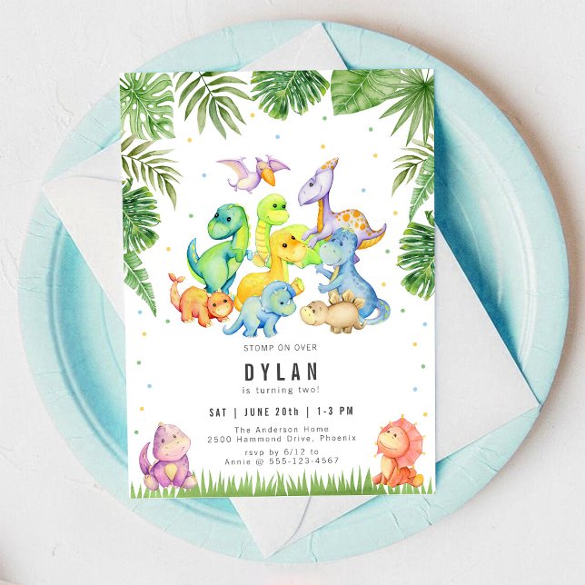 Dinosaur Kids Birthday Party Invitation Einladung (Von Creator hochgeladen)