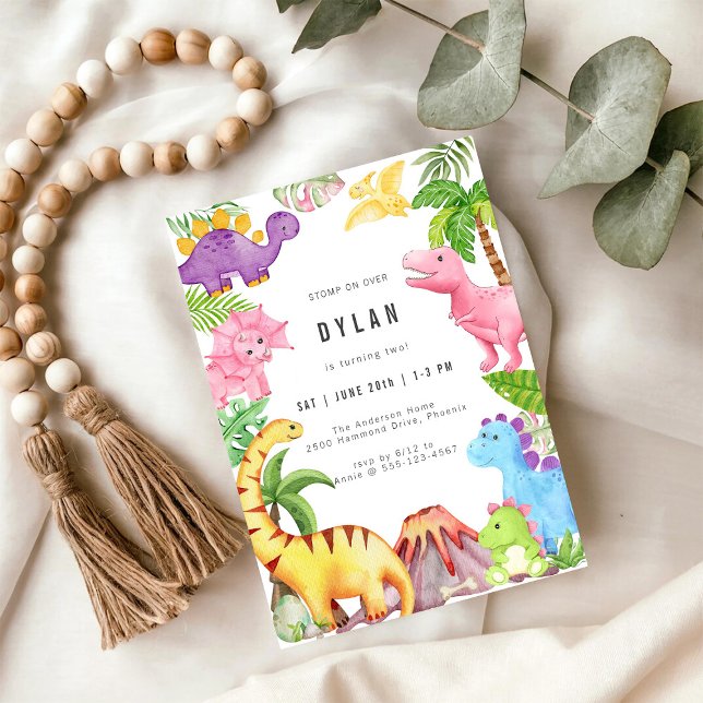 Dinosaur Kids Birthday Party Invitation Einladung (Von Creator hochgeladen)