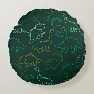 Dinosaur Kids Cartoon Boys Girl Background Pattern Rundes Kissen
