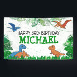 Dinosaur Kids Dino Jurassic Trex Boy Birthday Banner<br><div class="desc">Dieses Dinosaurier-Design ist großartig für den Geburtstagsjungen in deinem Leben. Geben Sie ihnen einen Dino-Milben-Tag mit diesem Dino-Thema Design mit einem Trex,  Triceratops,  Brontosaurus,  und Raptor.</div>