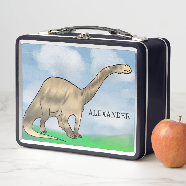 Dinosaur Kids Name Metall Brotdose (Beispiel)