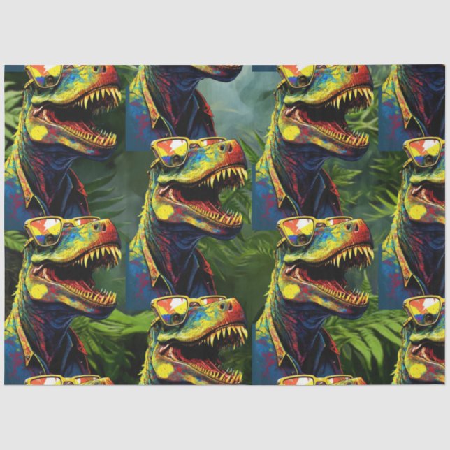 Dinosaur Kids T Rex Jurassic Cool Seidenpapier (Vorderseite)