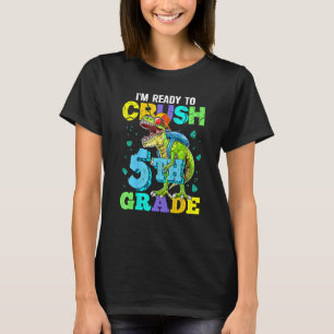 Dinosaur Kinder Ich Bin Bereit 5. Klasse Zurück Zu T-Shirt