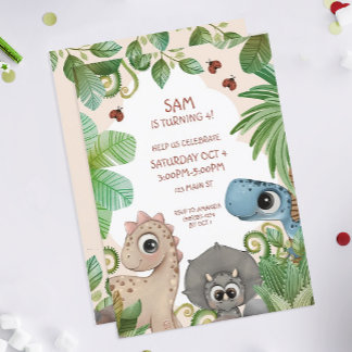 Dinosaur Kindergeburtstag Dino Einladung