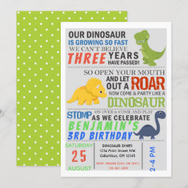 Dinosaur Kindergeburtstag Party Invite Einladung