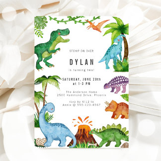 Dinosaur Kindergeburtstagseinladung Einladung