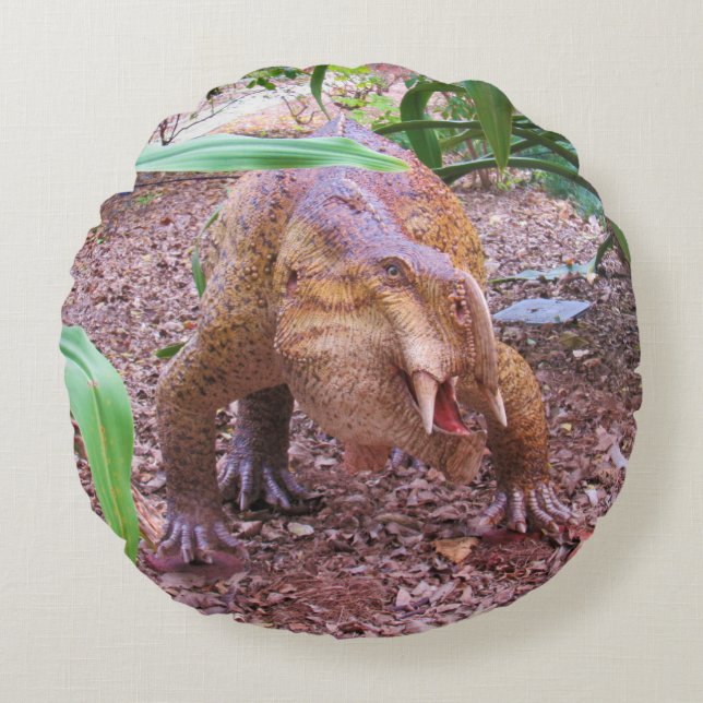 Dinosaur-Kissen - Placerien Rundes Kissen (Vorderseite)
