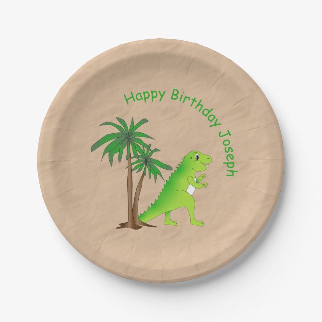 Dinosaur Land Niedlich Dino Pappteller (Vorderseite)