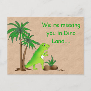 Dinosaur Land Süßer Dino Postkarte
